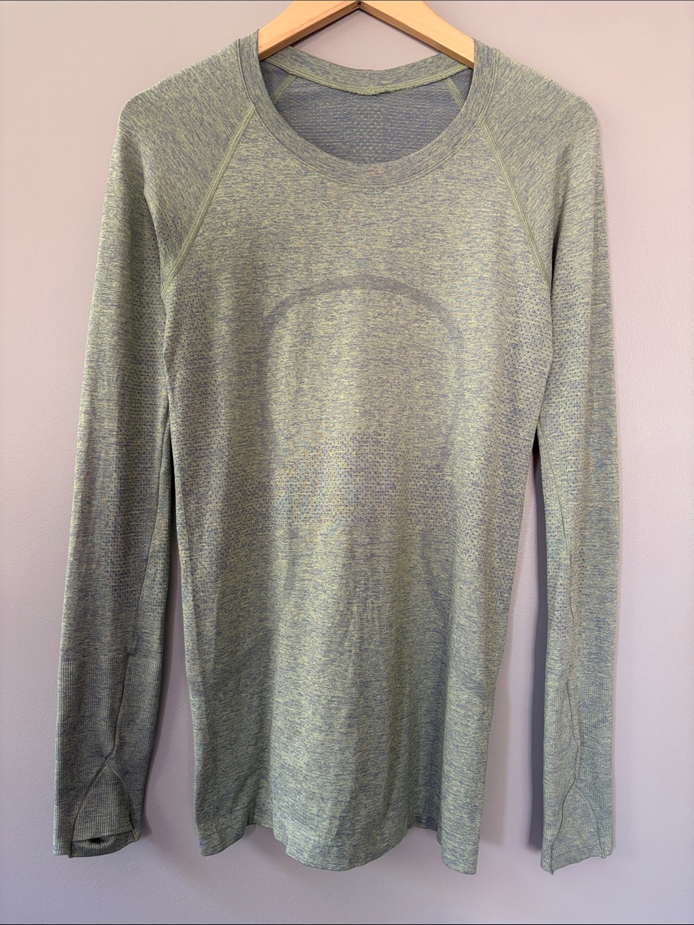 Lululemon Swiftly Tech Long Sleeve Top 2.0 Green (Asphalt Gray/Lemon Vibe) Sz 6